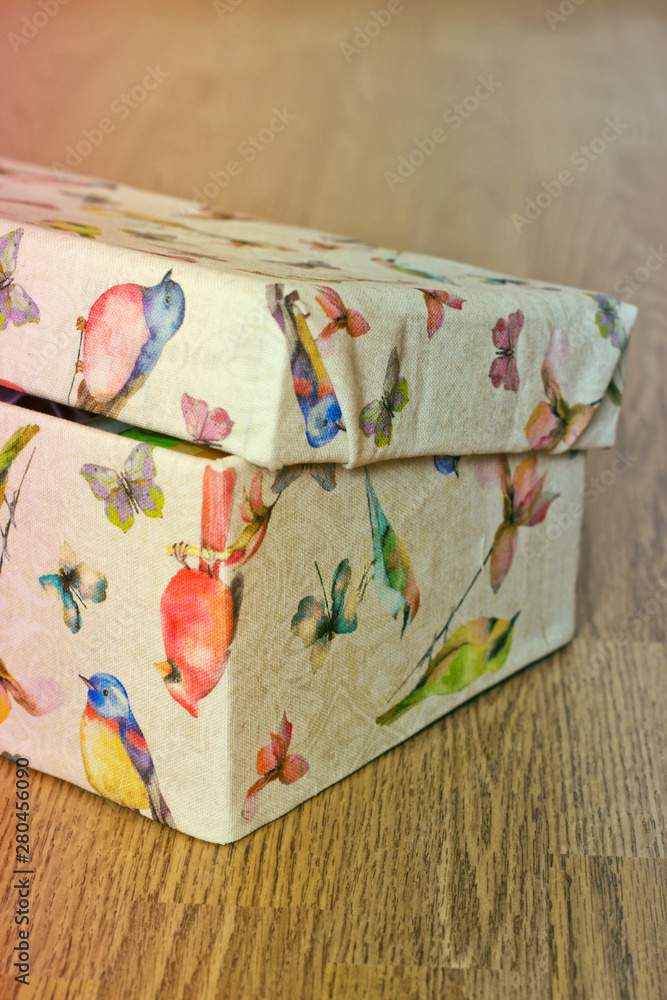 Gifts on wooden background. Gifts close up Gifts on wooden background. Gifts close up