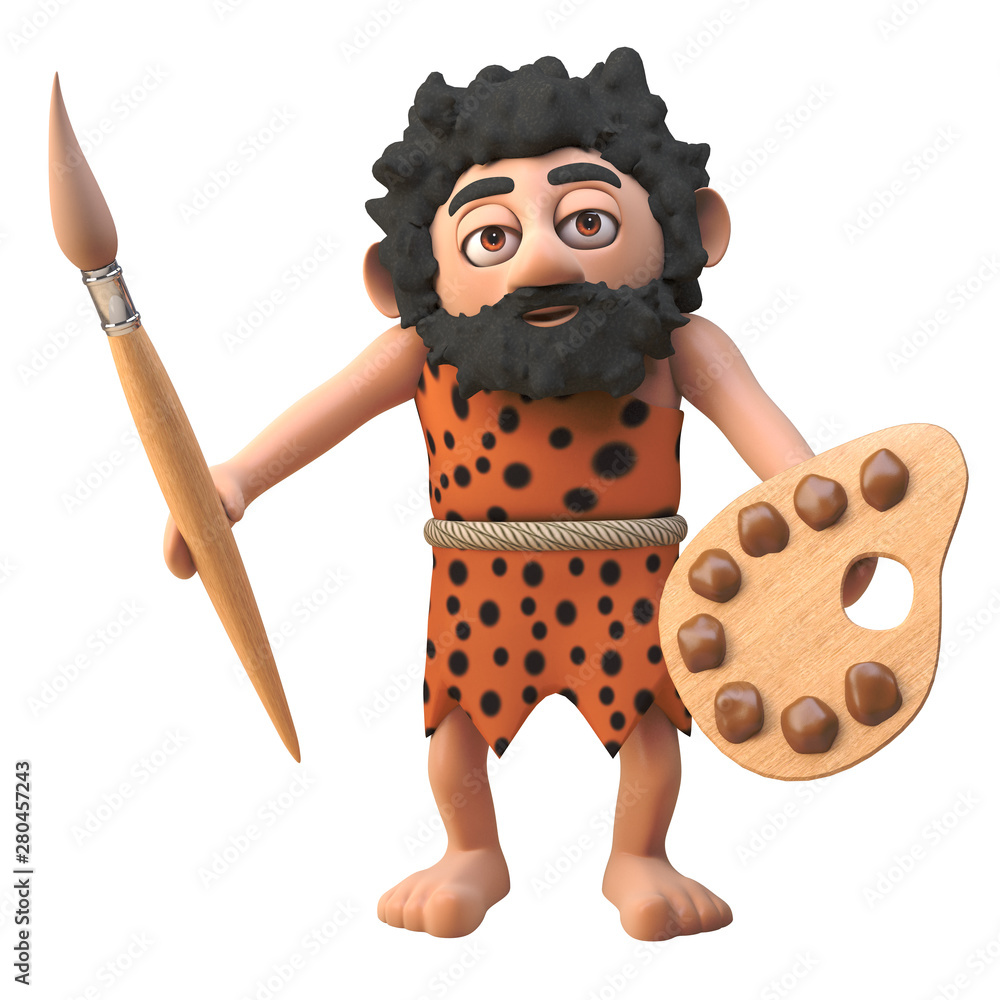 Wall Mural Caveman Cartoon Character 