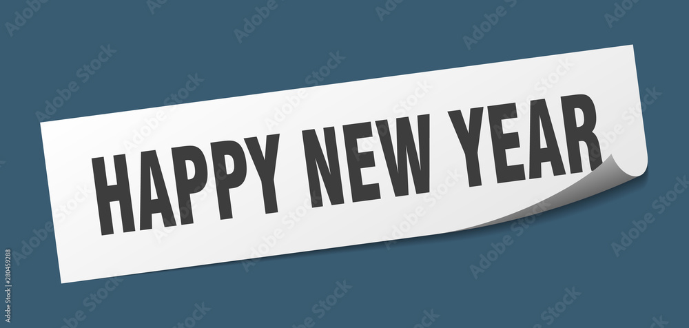 happy new year sticker. happy new year square isolated sign. happy new year
