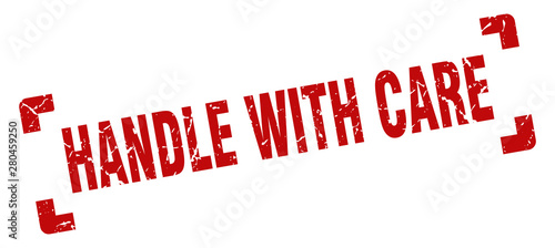 handle with care stamp. handle with care square grunge sign. handle with care