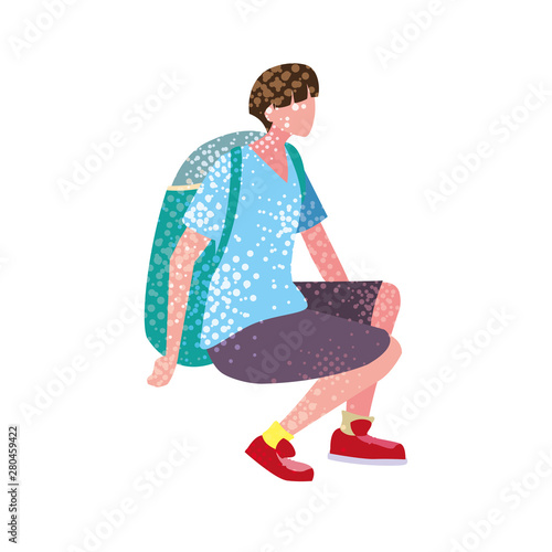 man with backpack hiking wanderlust