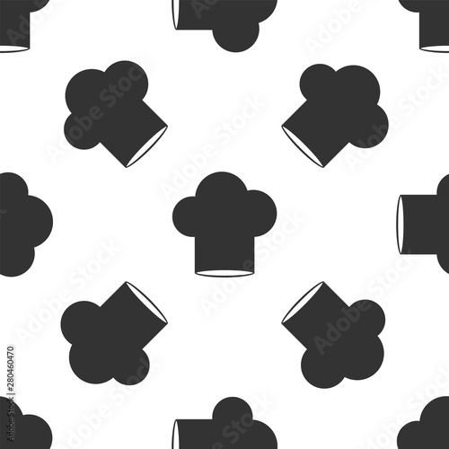 Grey Chef hat icon isolated seamless pattern on white background. Cooking symbol. Cooks hat. Vector Illustration