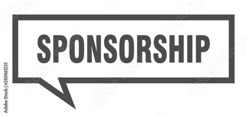 sponsorship sign. sponsorship square speech bubble. sponsorship