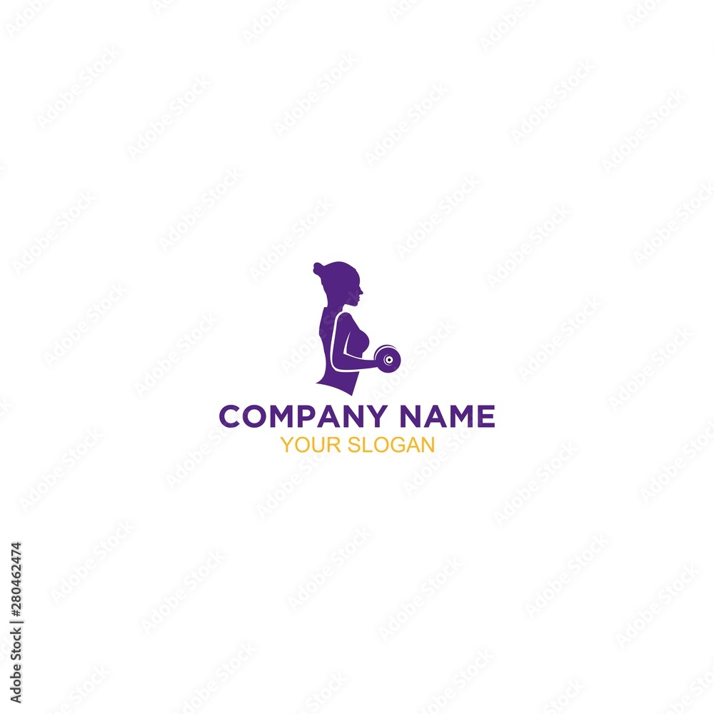 Lady Fitness Logo Design Vector Lady Fitness Logo Design Vector