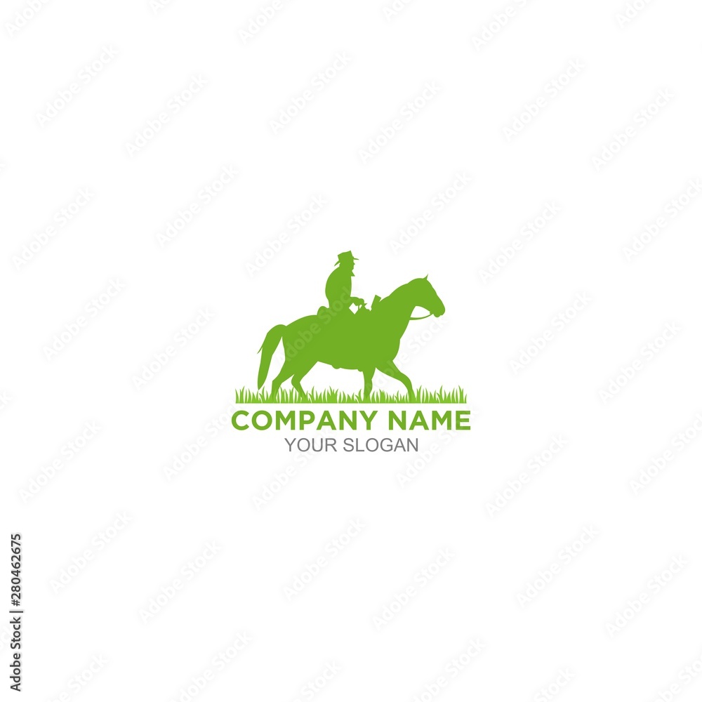 Green Cowboy Logo Design Vector Green Cowboy Logo Design Vector