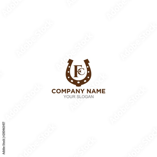 FC Horseshoe Logo Design Vector