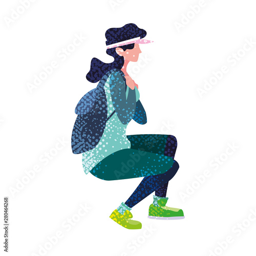woman with backpack hiking wanderlust