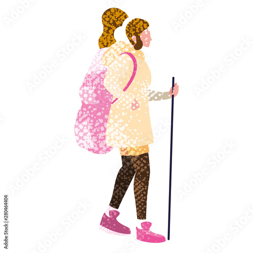 woman with backpack hiking wanderlust