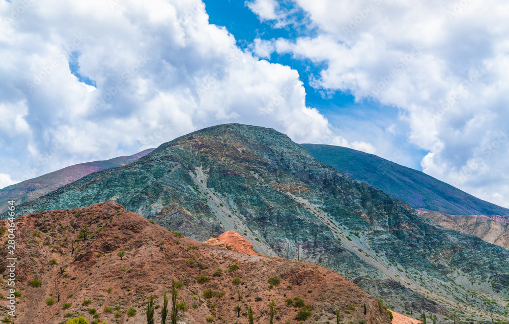 Colorfull mountains at the Parque Nacional Los Cardones (National Park) in the Salta Provence , Argentina