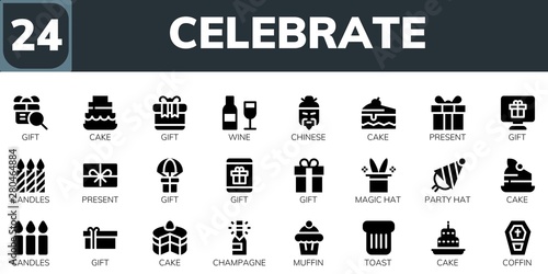 celebrate icon set