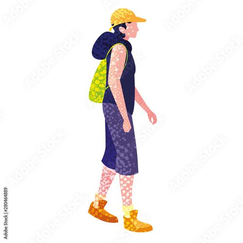 man with backpack hiking wanderlust