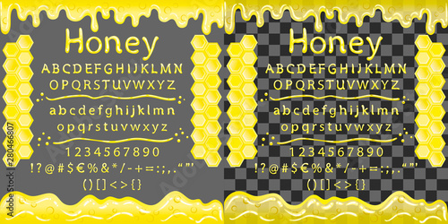 Alphabet from honey with decoration