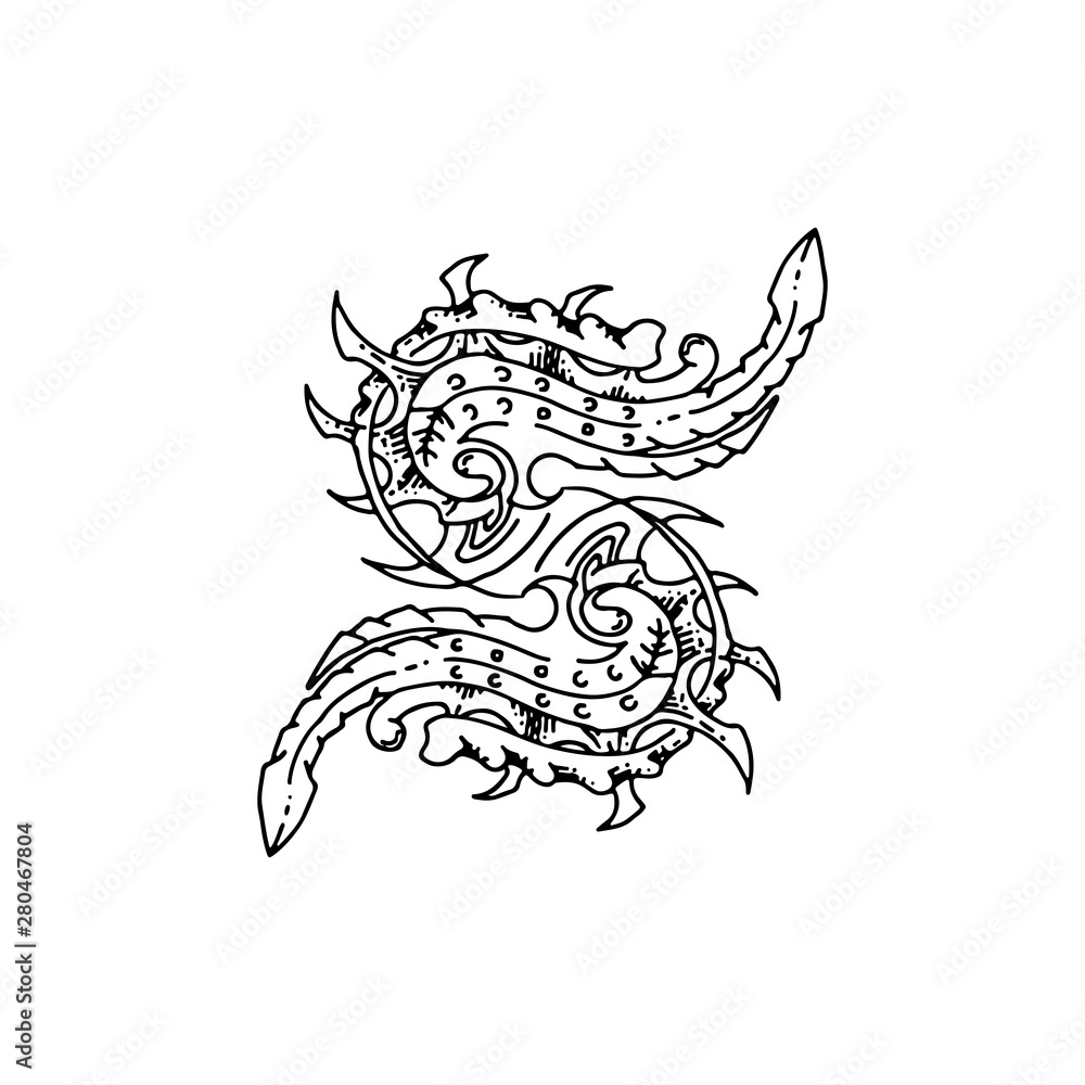 tribal tatto collection set  flame tatoo totem Vector Illustration design