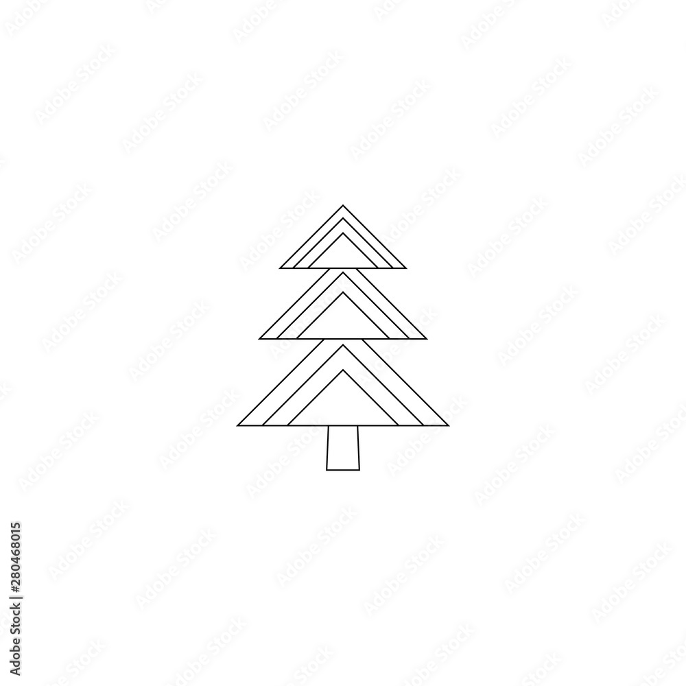 Christmas trees line icon, vector outline simple decoration element. Symbol of two fir-tree isolated on white. Christmas trees line icon, vector outline simple decoration element. Symbol of two fir-tree isolated on white.