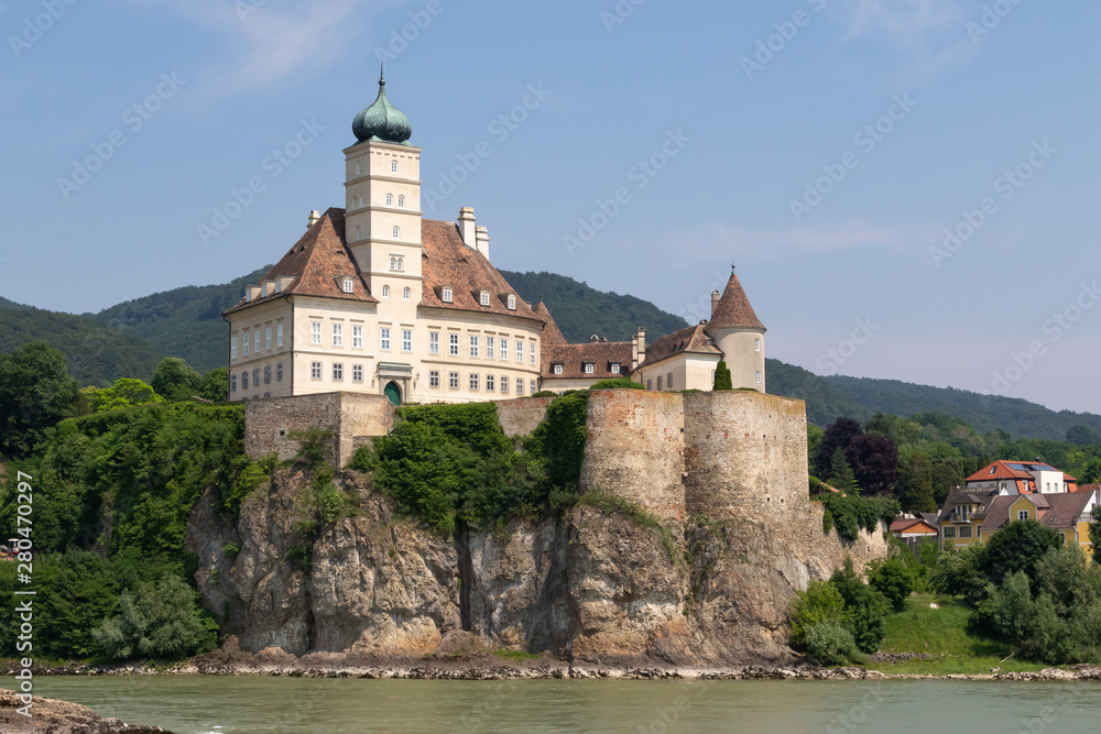 Castle on the banks of the danube river