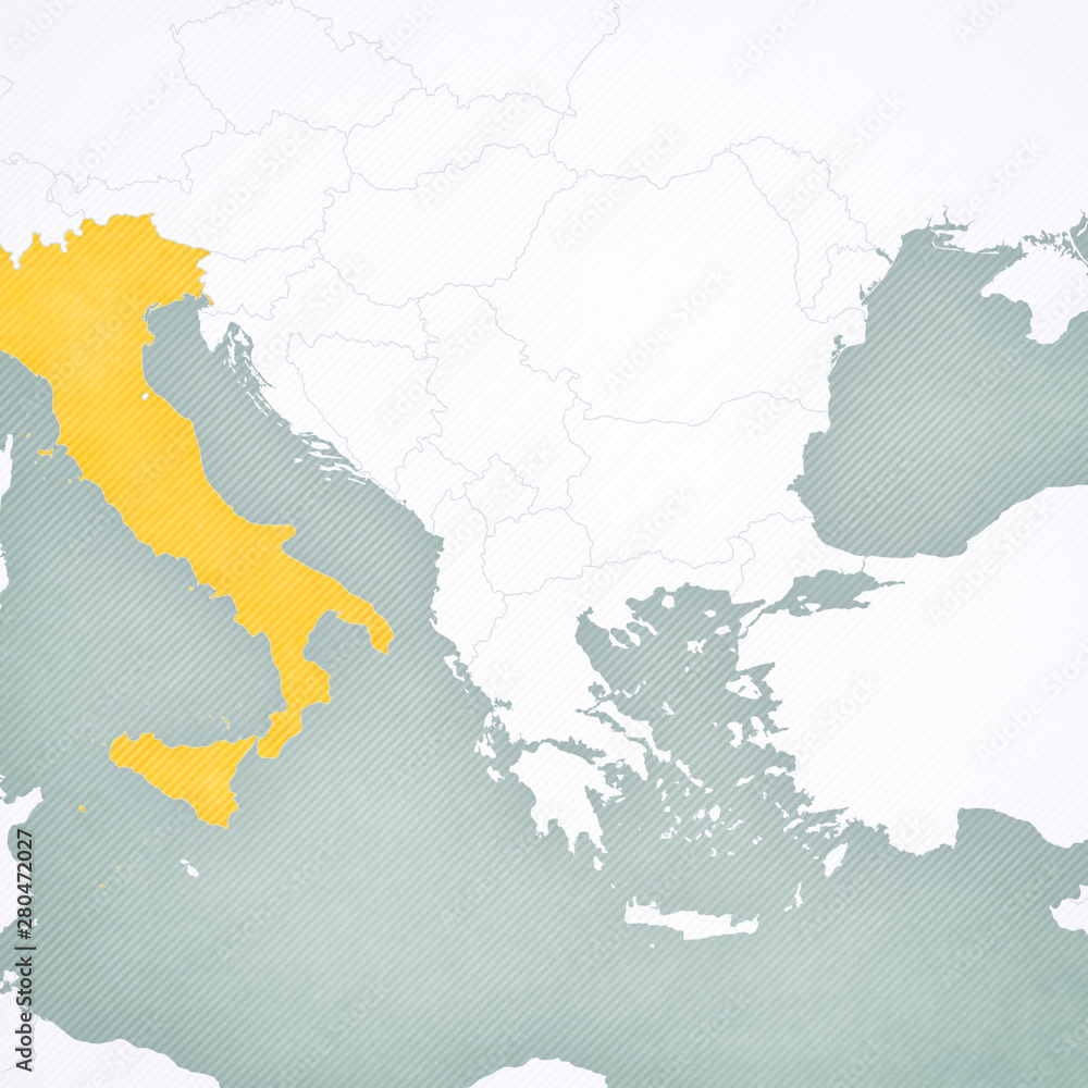 Map of Balkans - Italy