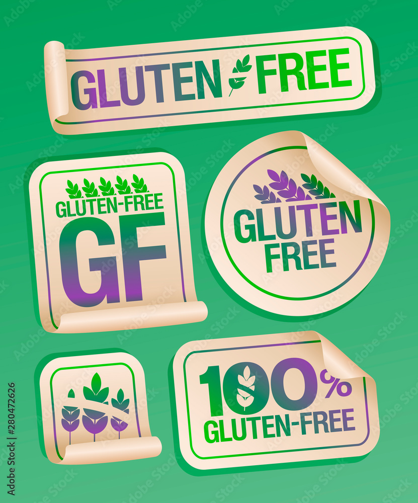 Gluten free food stickers set Gluten free food stickers set