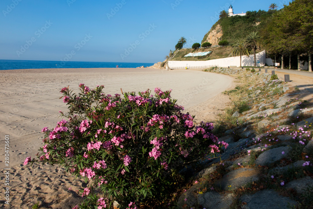 Beach in Calella on the Mediterranean near Barcelona