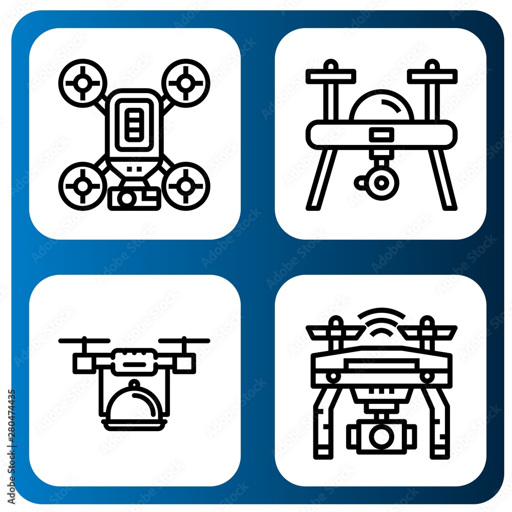 Set of quadcopter icons such as Drone , quadcopter Set of quadcopter icons such as Drone , quadcopter