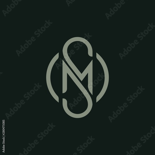 Letter M S icon logo design template.creative initial S M symbol photo