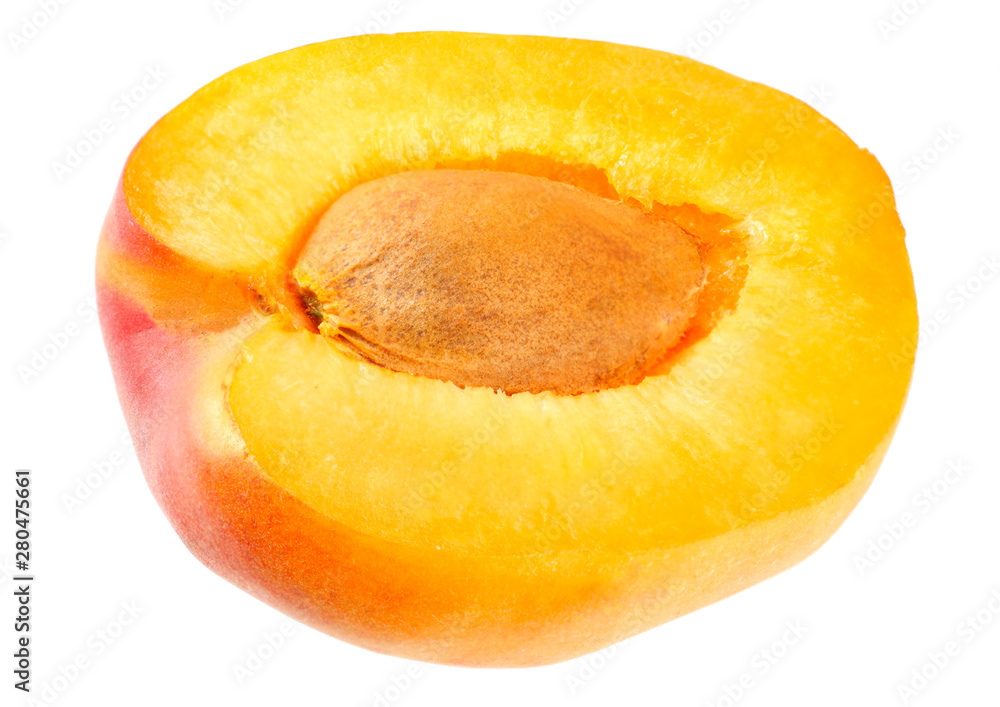 apricot slice isolated on a white background apricot slice isolated on a white background