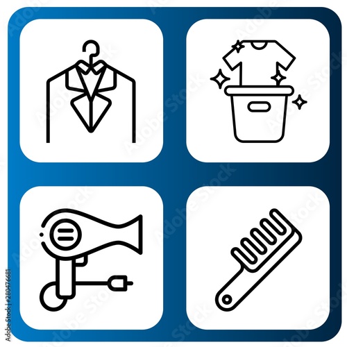 Wallpaper Mural Set of dryer icons such as Laundry, Hair dryer, Comb , dryer Torontodigital.ca