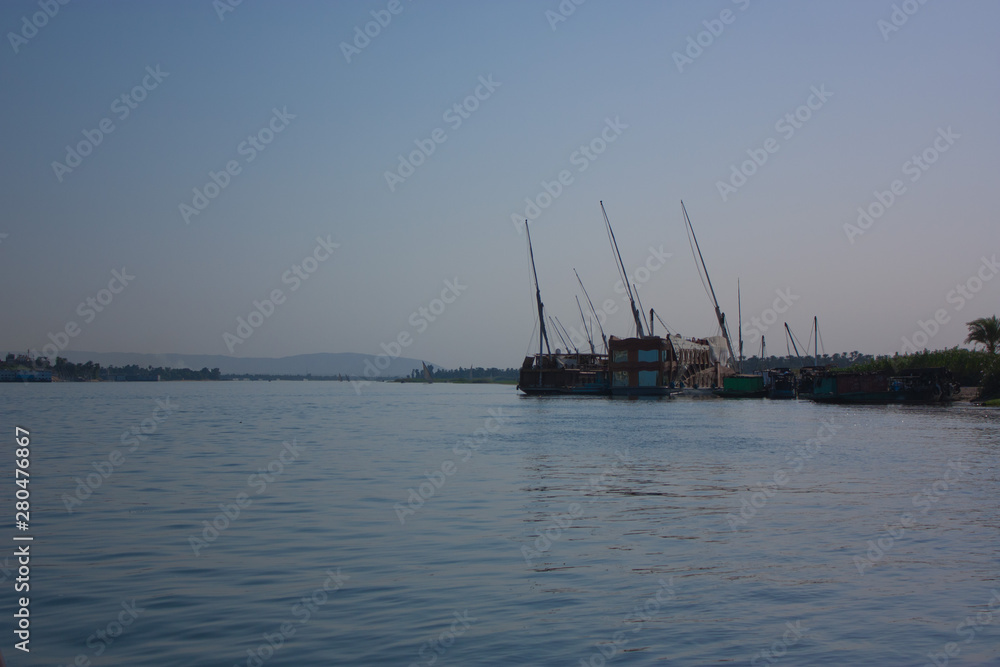 River Nile in Egypt. Life on the River Nile River Nile in Egypt. Life on the River Nile