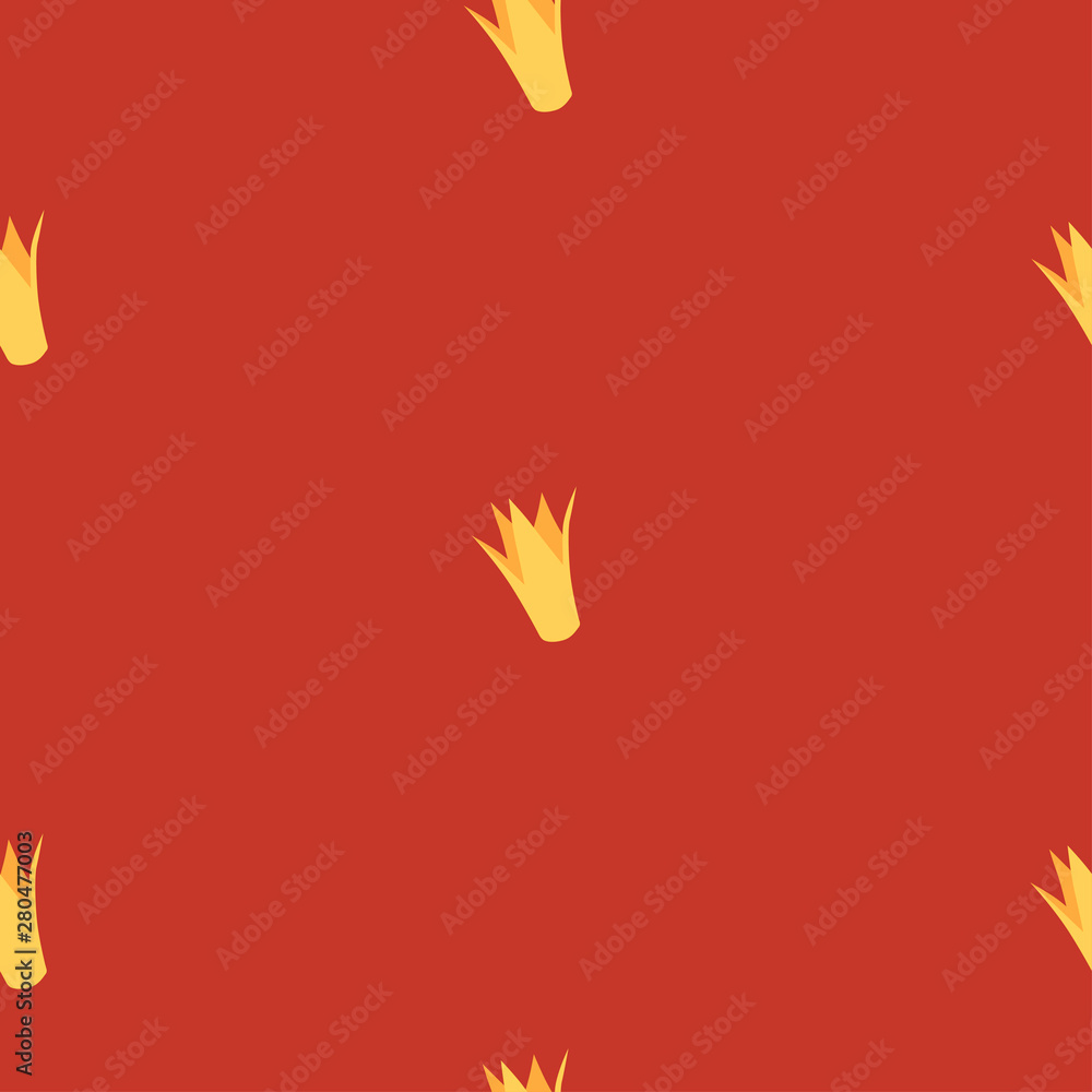 Cartoon style crowns on red background seamless pattern Cartoon style crowns on red background seamless pattern