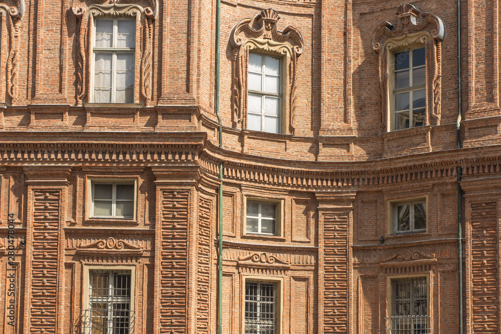 Facade of the Carignano Palace in Turin