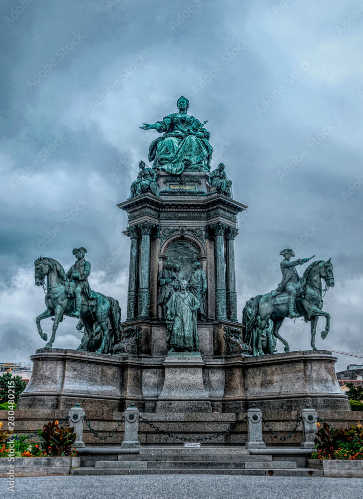 Ancient statue of the imperial Maria Theresa in Vienna