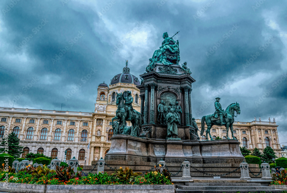  Ancient statue of the imperial Maria Theresa in Vienna
