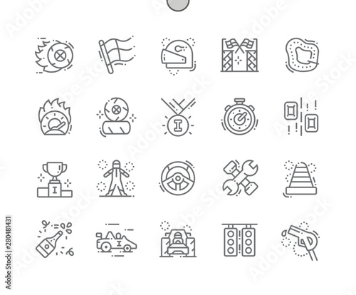 Motor races Well-crafted Pixel Perfect Vector Thin Line Icons 30 2x Grid for Web Graphics and Apps. Simple Minimal Pictogram