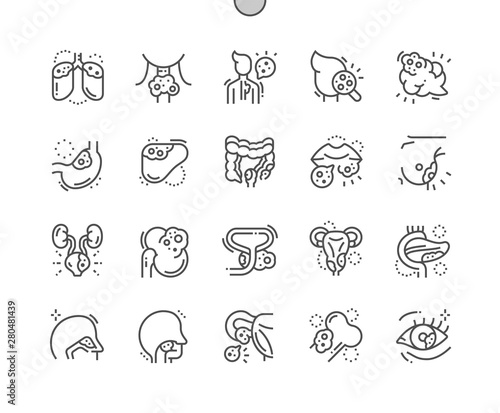 Cancer Well-crafted Pixel Perfect Vector Thin Line Icons 30 2x Grid for Web Graphics and Apps. Simple Minimal Pictogram