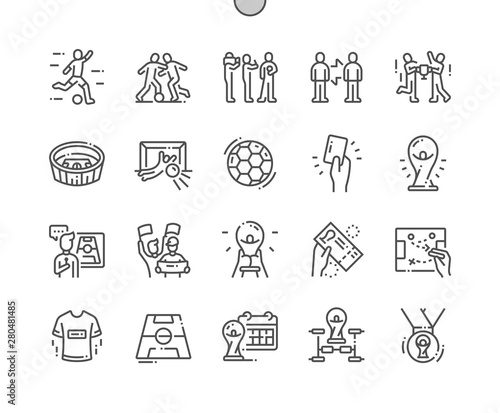 World Cup Well-crafted Pixel Perfect Vector Thin Line Icons 30 2x Grid for Web Graphics and Apps. Simple Minimal Pictogram