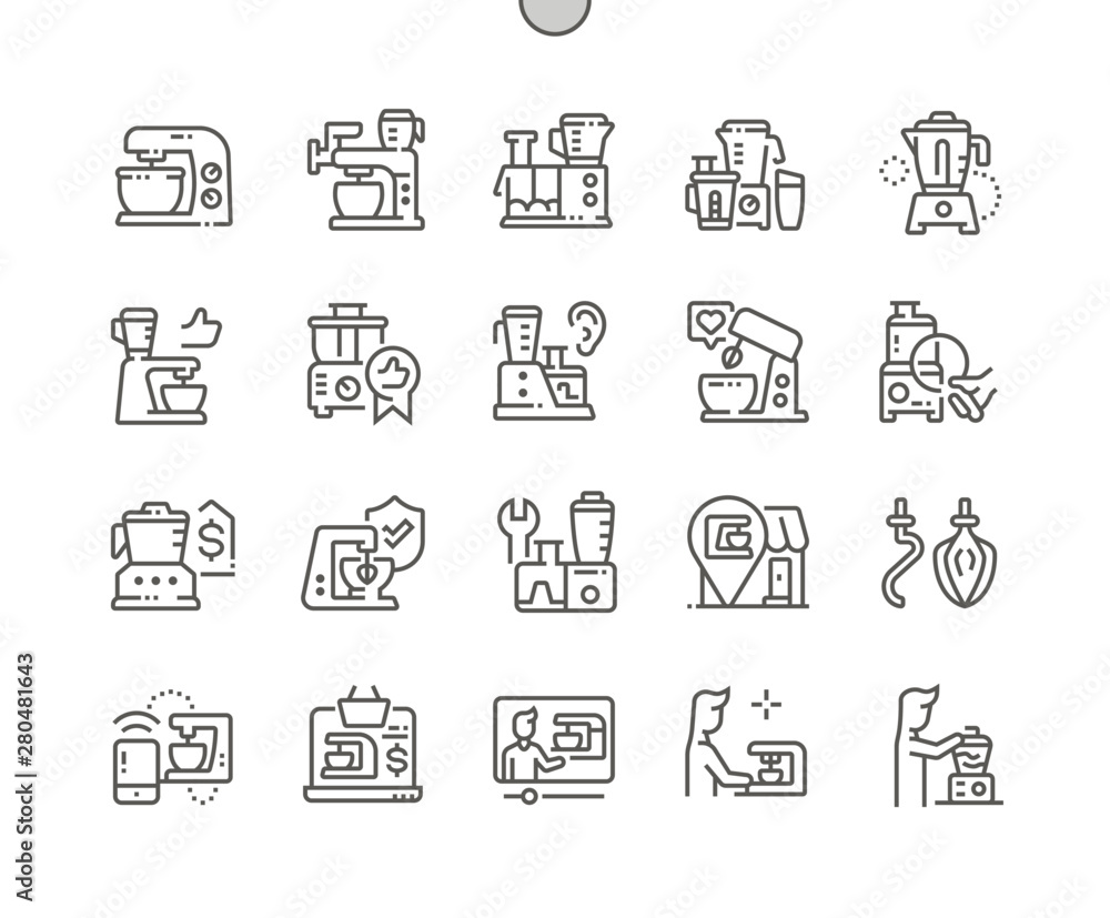 Food processor Well-crafted Pixel Perfect Vector Thin Line Icons 30 2x Grid for Web Graphics and Apps. Simple Minimal Pictogram Food processor Well-crafted Pixel Perfect Vector Thin Line Icons 30 2x Grid for Web Graphics and Apps. Simple Minimal Pictogram