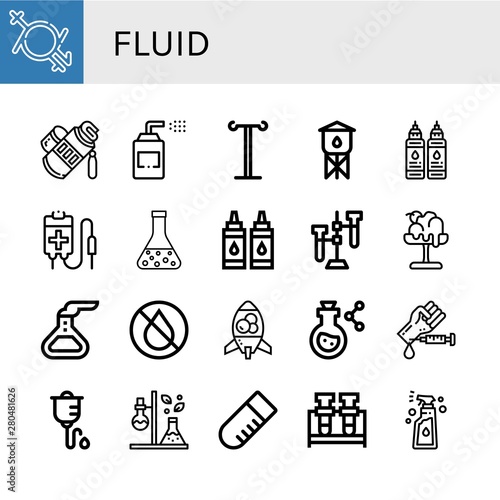 Set of fluid icons such as Gender fluid, Tube, Sprays, Iv pole, Water tower, Ink, Blood bag, Flask, Test tube, Melt, Lava lamp, Blood test, Intravenous therapy, Spray , fluid