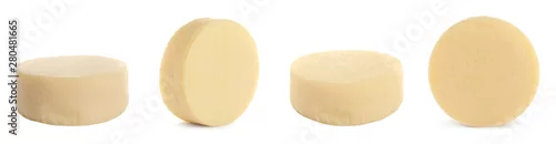 Panel kuchenny z motywem Set of delicious cheese on white background. Banner design