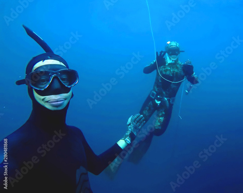 diver in the th deep sea