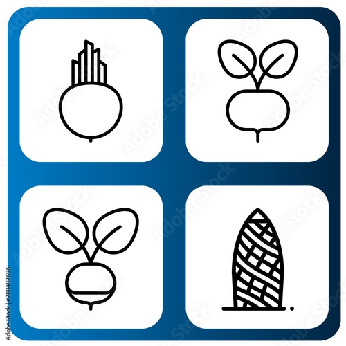 Set of beet icons such as Beet, Radish, Gherkin , beet