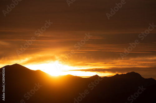 sunset in the mountains