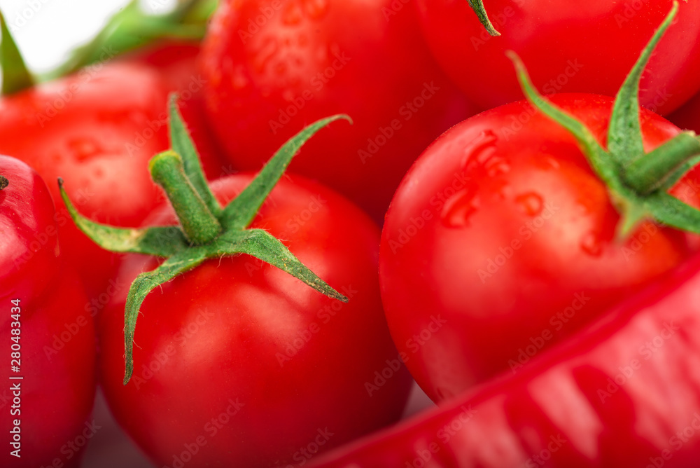 Сherry tomatoes, close-up view Сherry tomatoes, close-up view