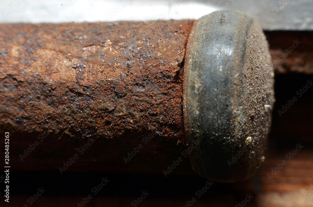 Various materials made of iron are corroded. Various materials made of iron are corroded.