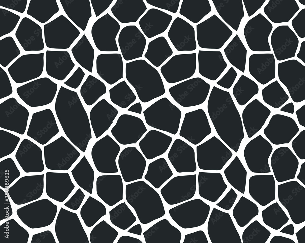 Vector seamless pattern of black and white giraffe fur print background Vector seamless pattern of black and white giraffe fur print background