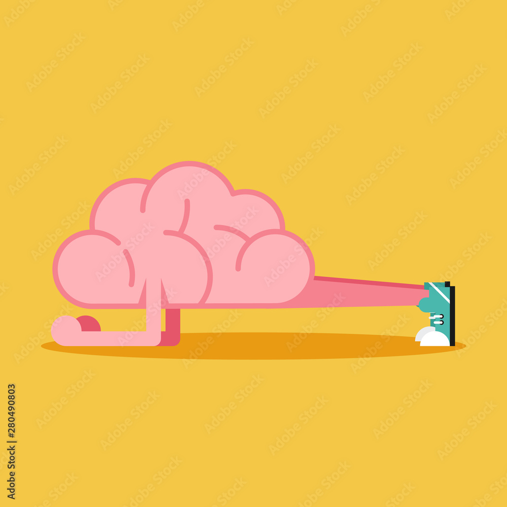 Brain training with planking flat design. Creative idea concept - obrazy, fototapety, plakaty 