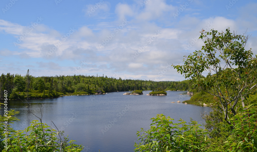Summer in Nova Scotia: Beautiful Lake Along Lighthouse Route Near Halifax Summer in Nova Scotia: Beautiful Lake Along Lighthouse Route Near Halifax