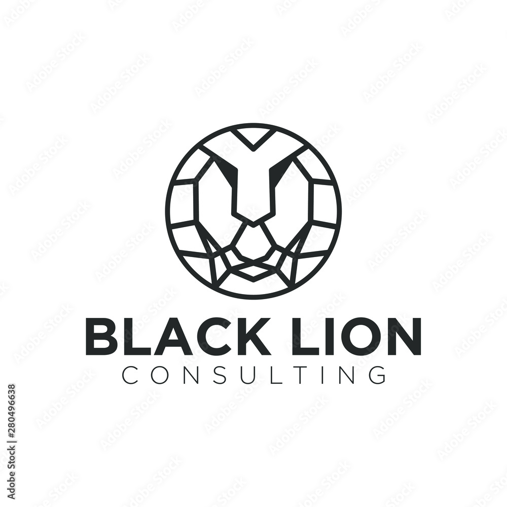 Black lion logo for business modern technology Black lion logo for business modern technology