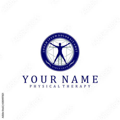 Vitruvian logo design for medical