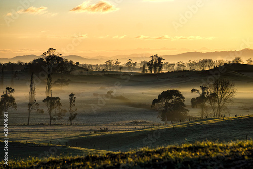 A beautiful sunrise in rural New Zealand. 