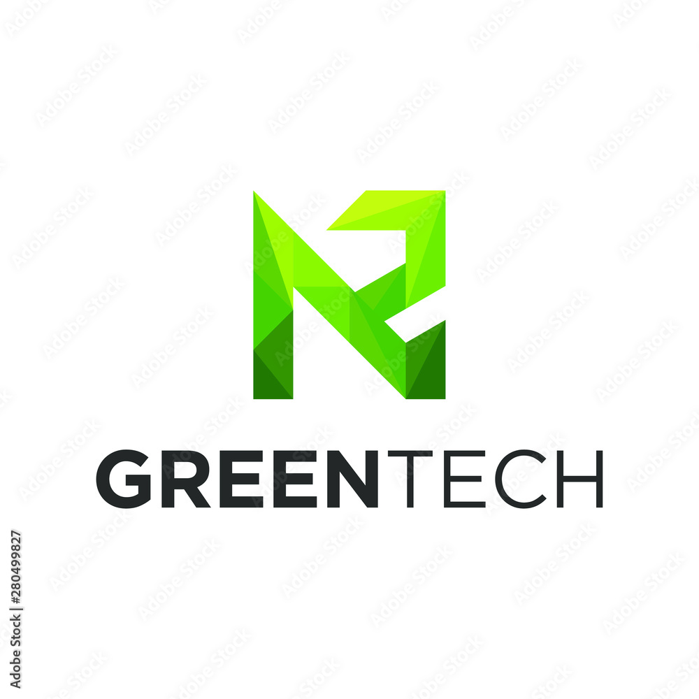 Nature logo initial abstract mosaic Nature logo initial abstract mosaic