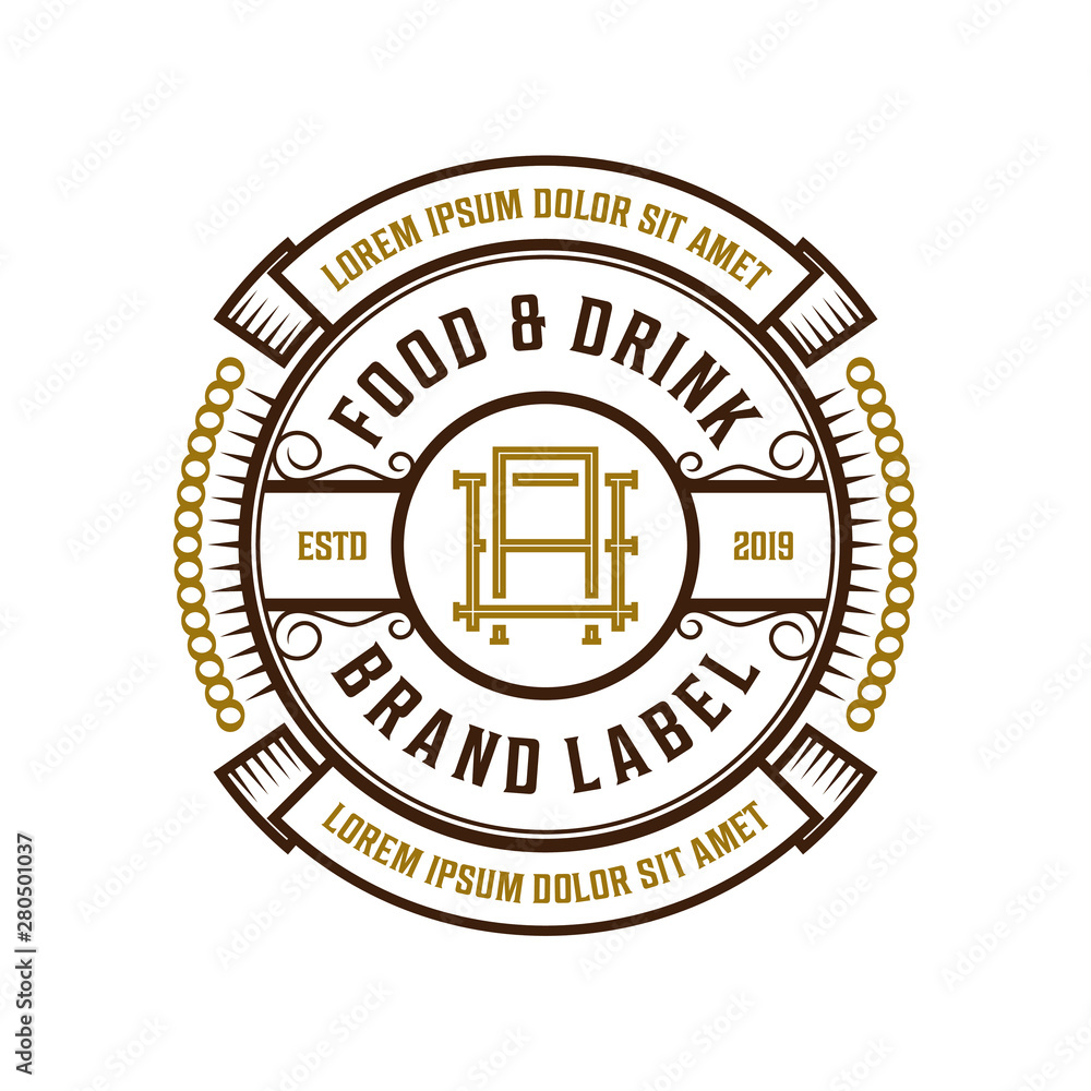 Food and drink logo design for brand label